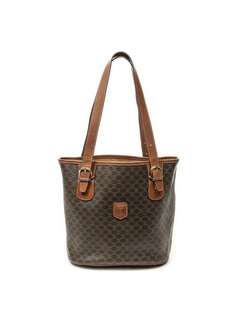Celine Vintage Bucket Tote Bag Brown Macadam Canvas